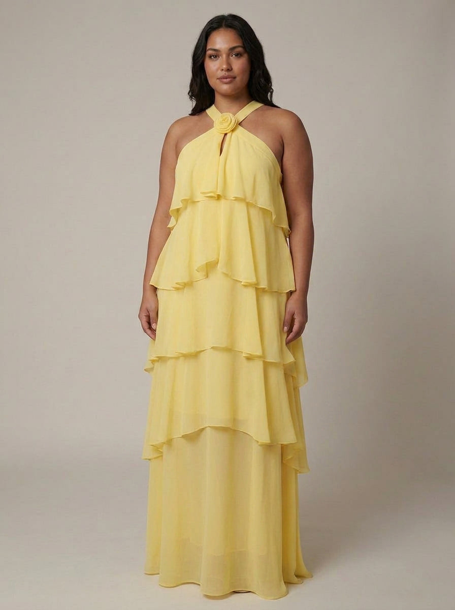 Bloemen Ruffle Maxi Jurk