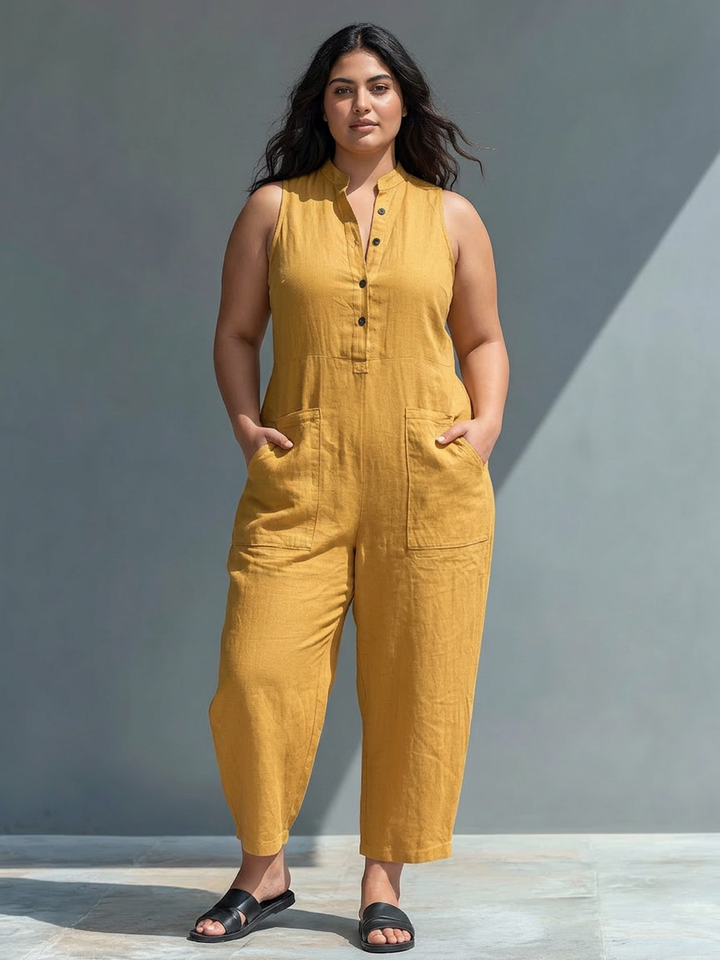 Bria | Jumpsuit Minimalistisch Linnen