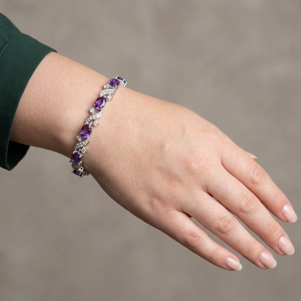 Katya Valethyst Armband | Wit Goud