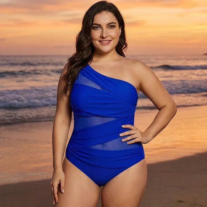 Fleur | Jouw Elegante Eén-Schouder Badpak in Plus Size