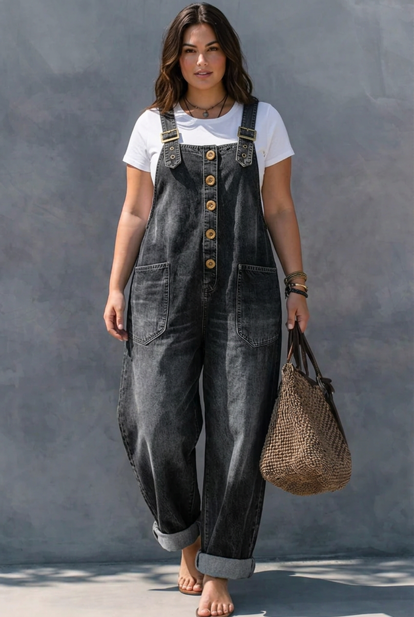 Hattie | Denim Jumpsuit met Elastische Taille