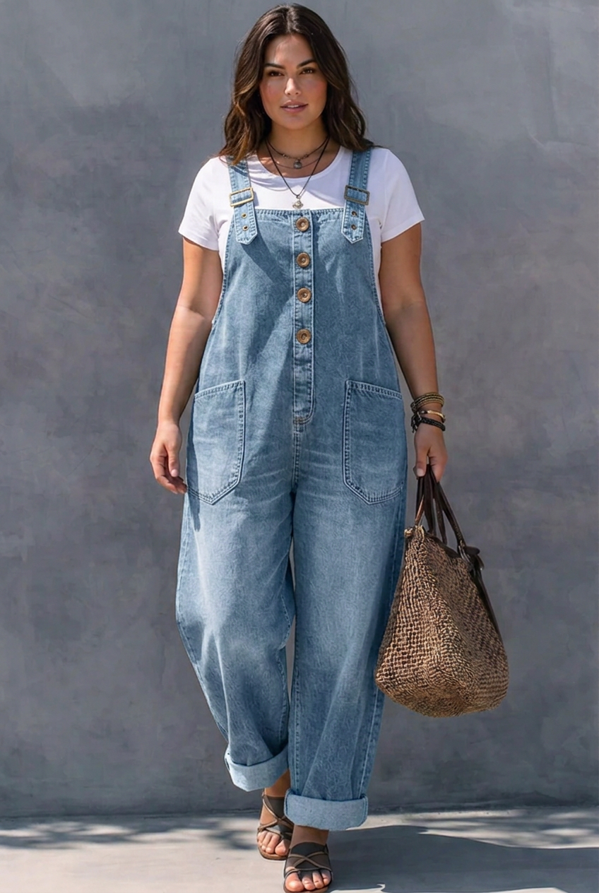 Hattie | Denim Jumpsuit met Elastische Taille