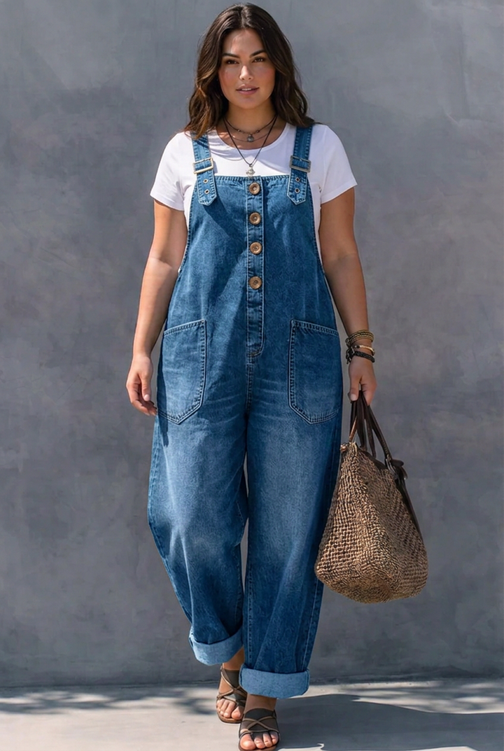 Hattie | Denim Jumpsuit met Elastische Taille