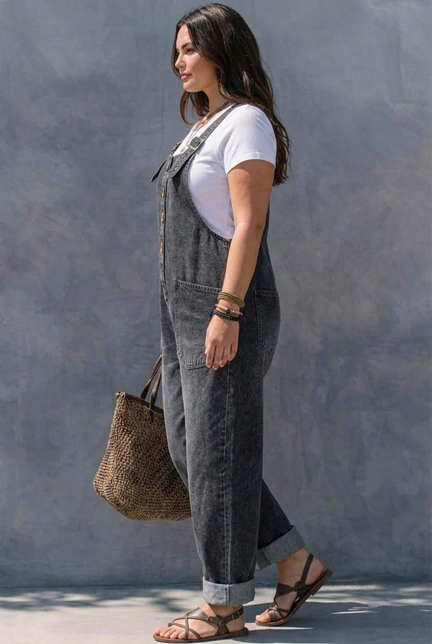 Hattie | Denim Jumpsuit met Elastische Taille