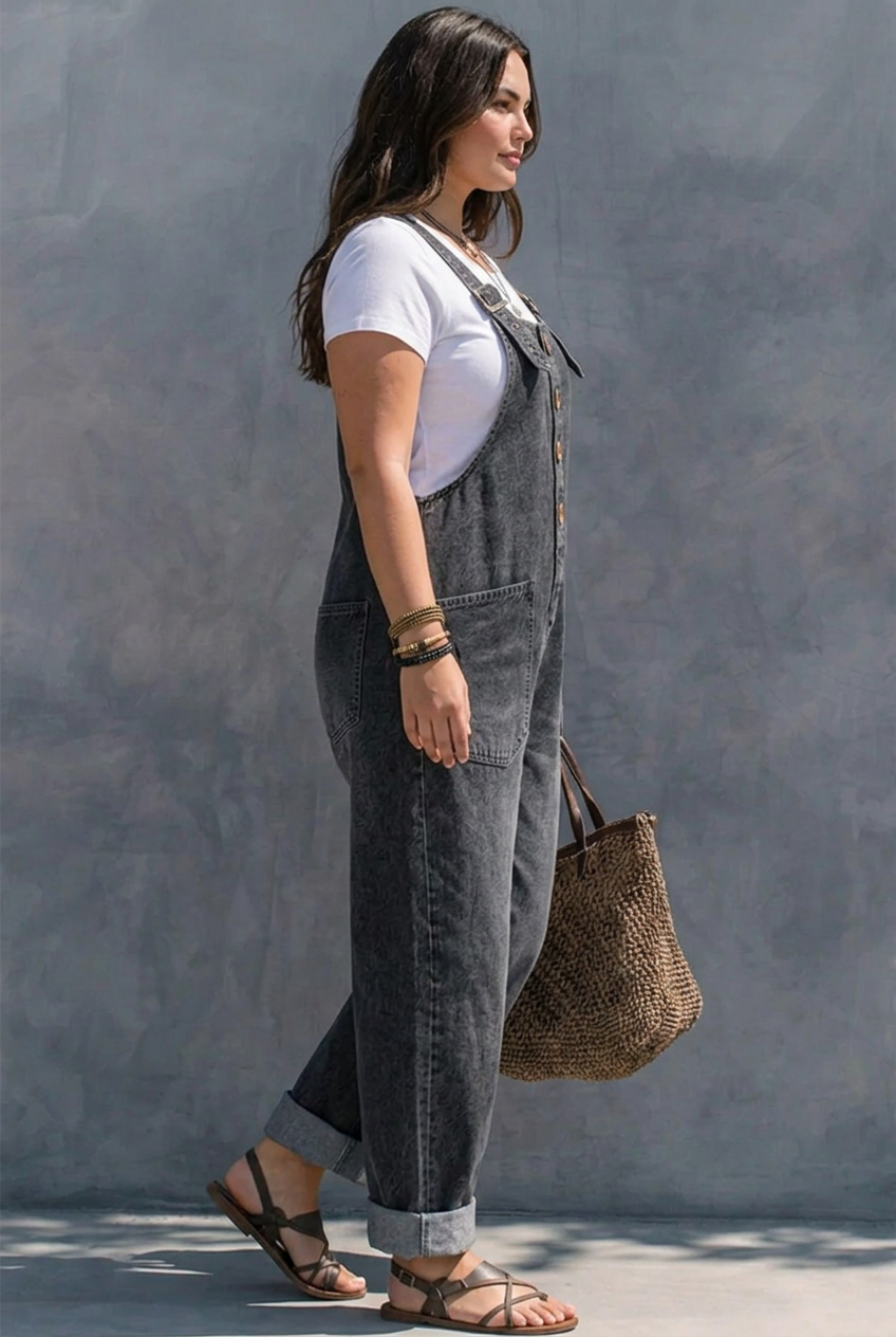 Hattie | Denim Jumpsuit met Elastische Taille
