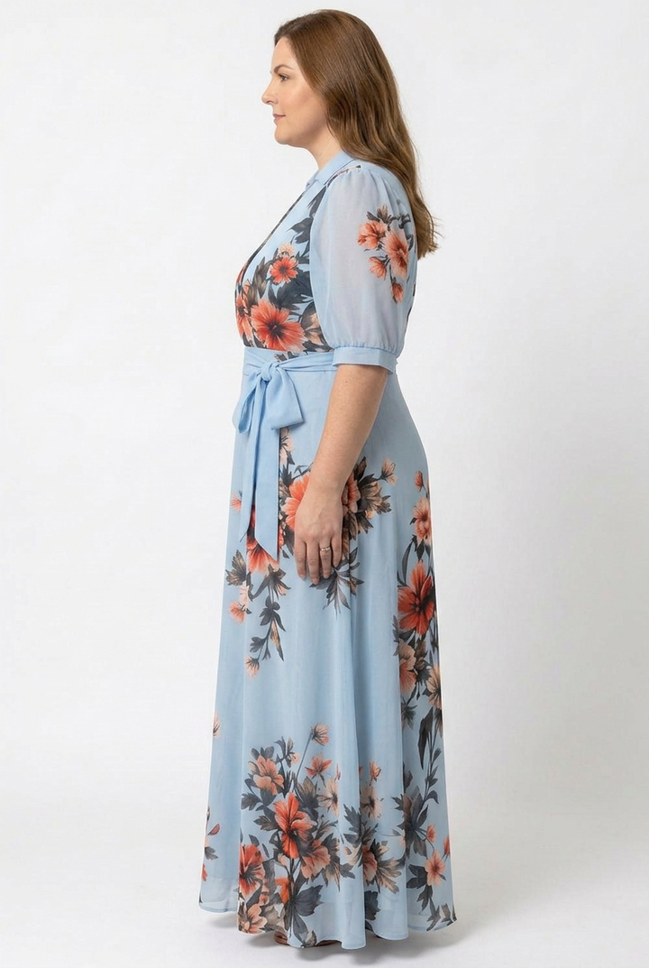 Hedda | Bloemen Wrap V-Hals Maxi Jurk