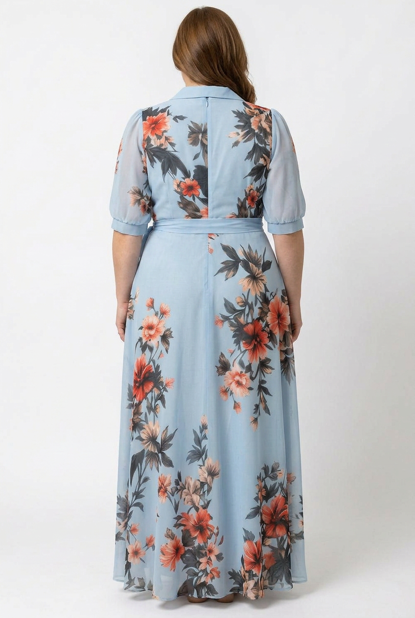 Hedda | Bloemen Wrap V-Hals Maxi Jurk