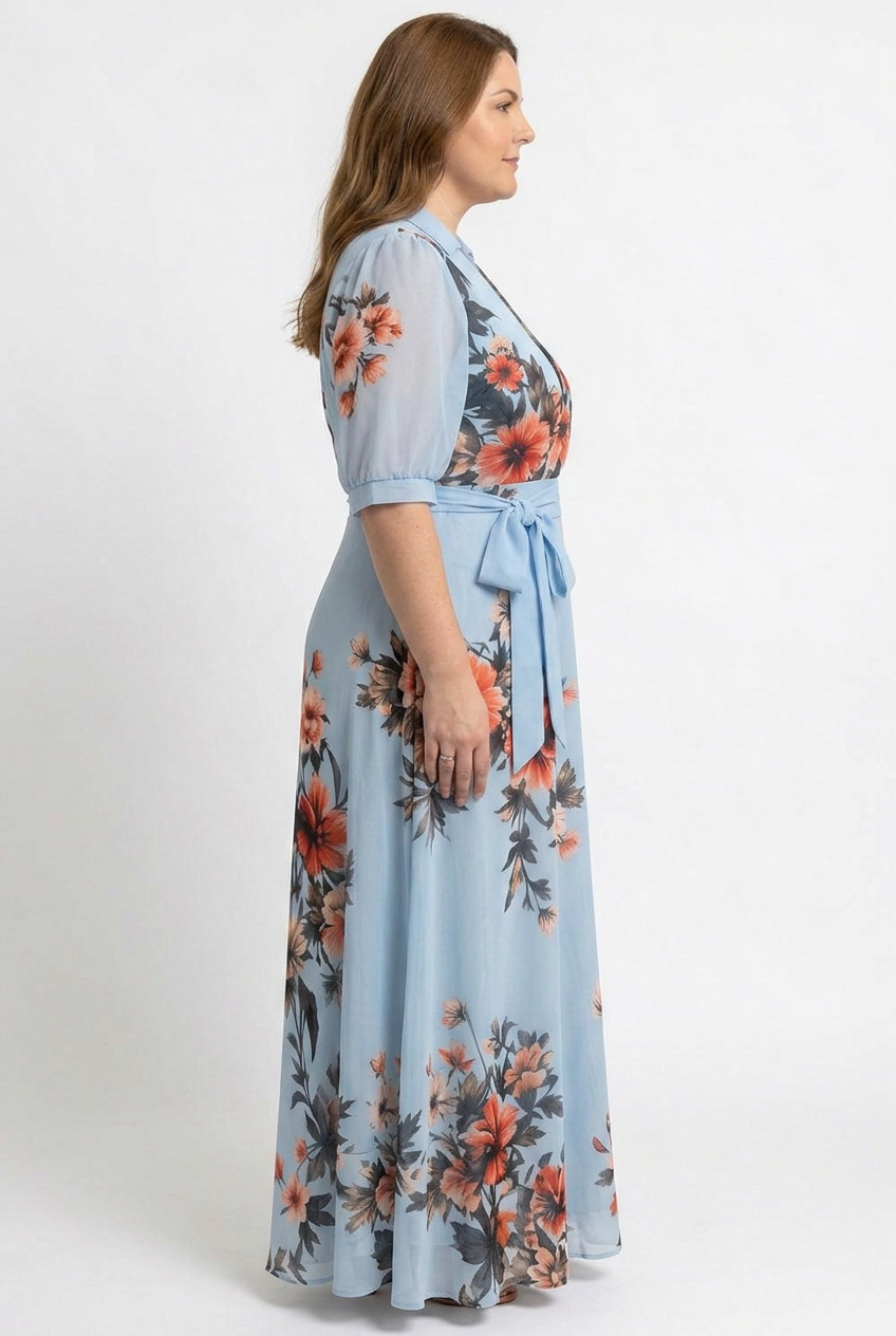 Hedda | Bloemen Wrap V-Hals Maxi Jurk