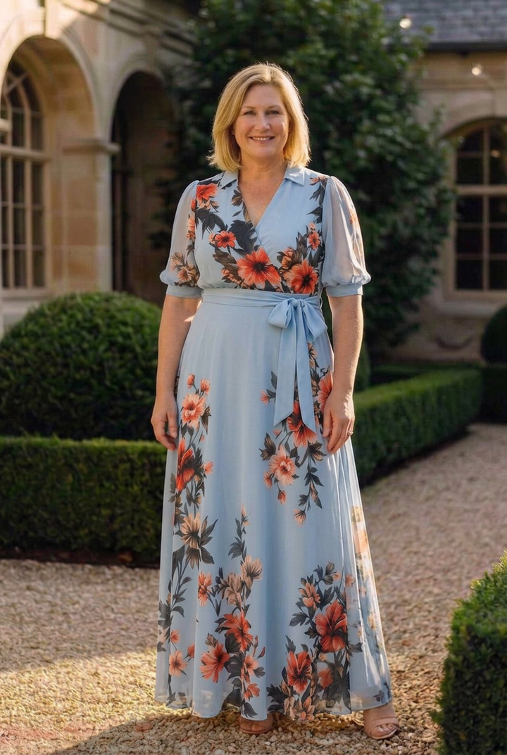 Hedda | Bloemen Wrap V-Hals Maxi Jurk
