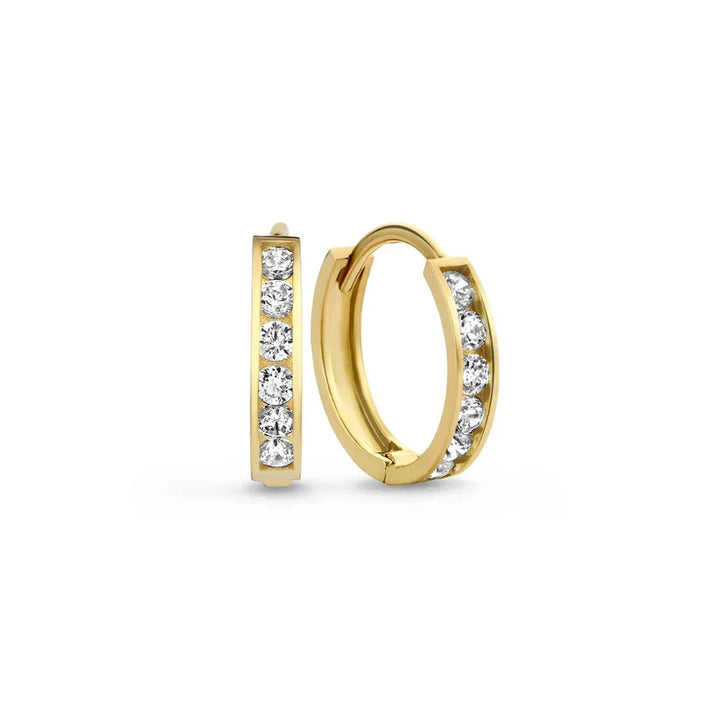 Rosa Brillane Steen Oorbellen Set | Goud