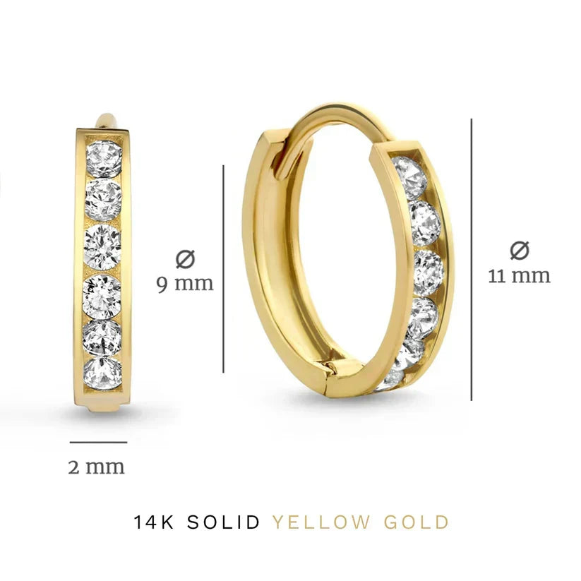 Rosa Brillane Steen Oorbellen Set | Goud