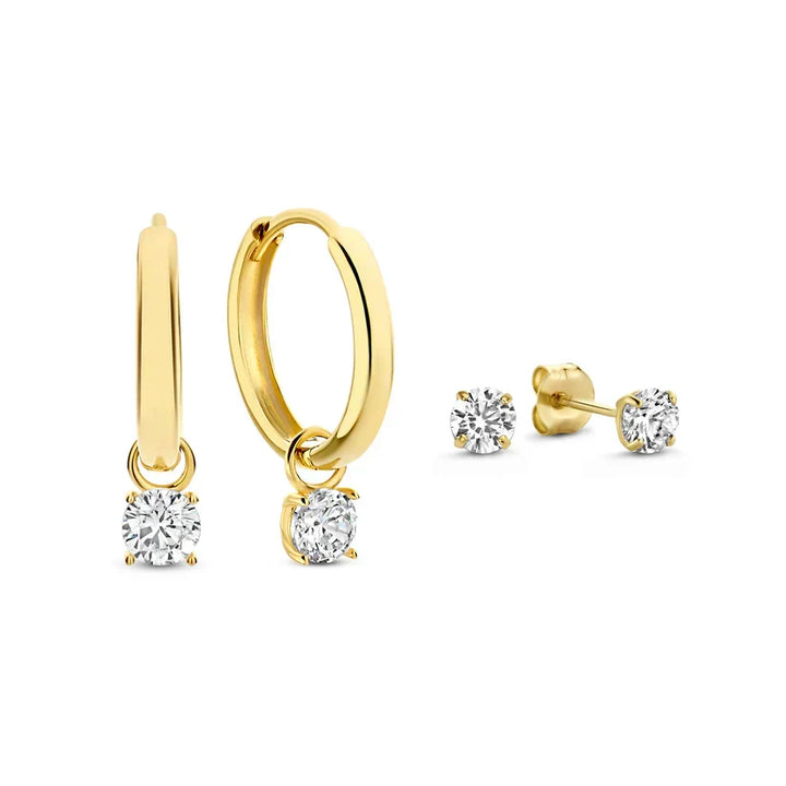 Persephone de Lune Steen Oorbellen Set | Goud