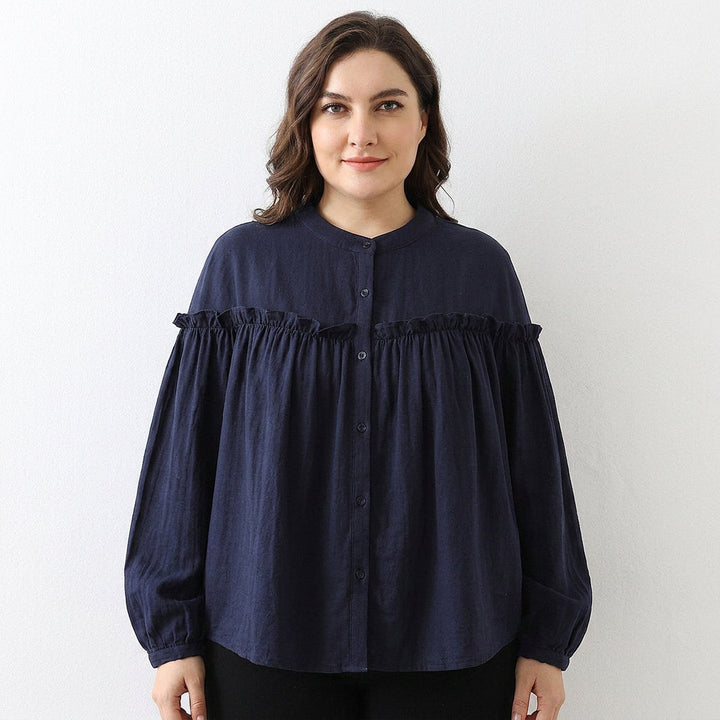 Ines - Pure Katoenen Rimpelshirt Top