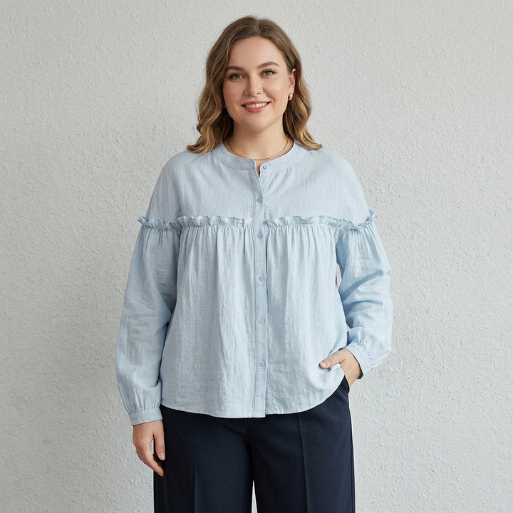 Ines - Pure Katoenen Rimpelshirt Top