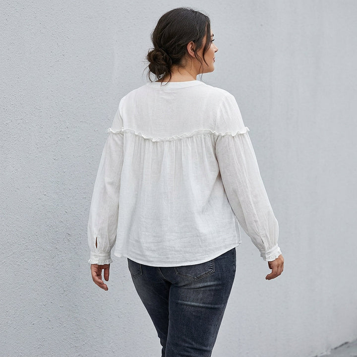 Ines - Pure Katoenen Rimpelshirt Top