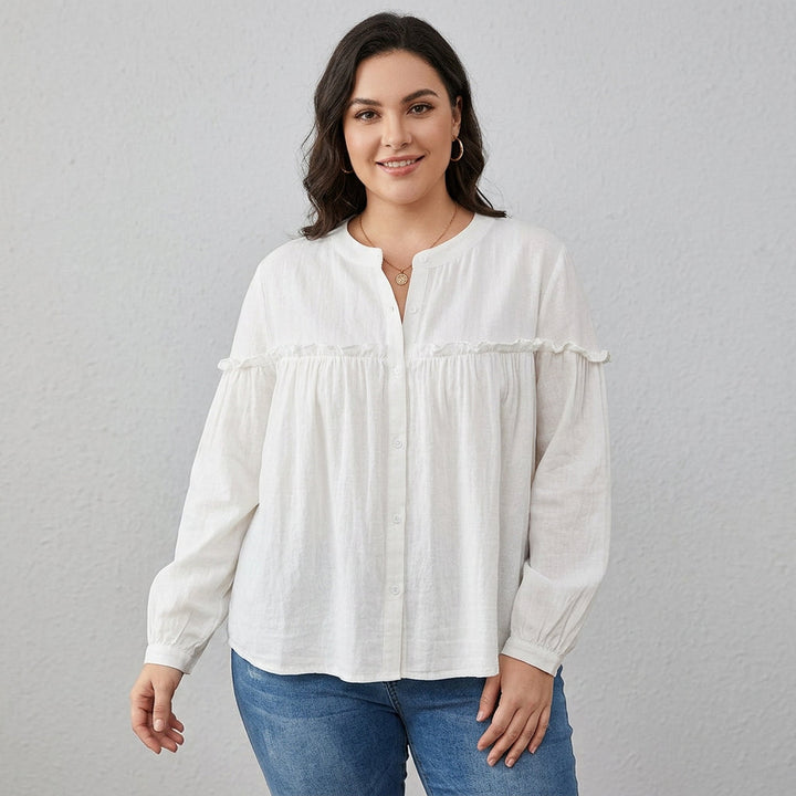 Ines - Pure Katoenen Rimpelshirt Top