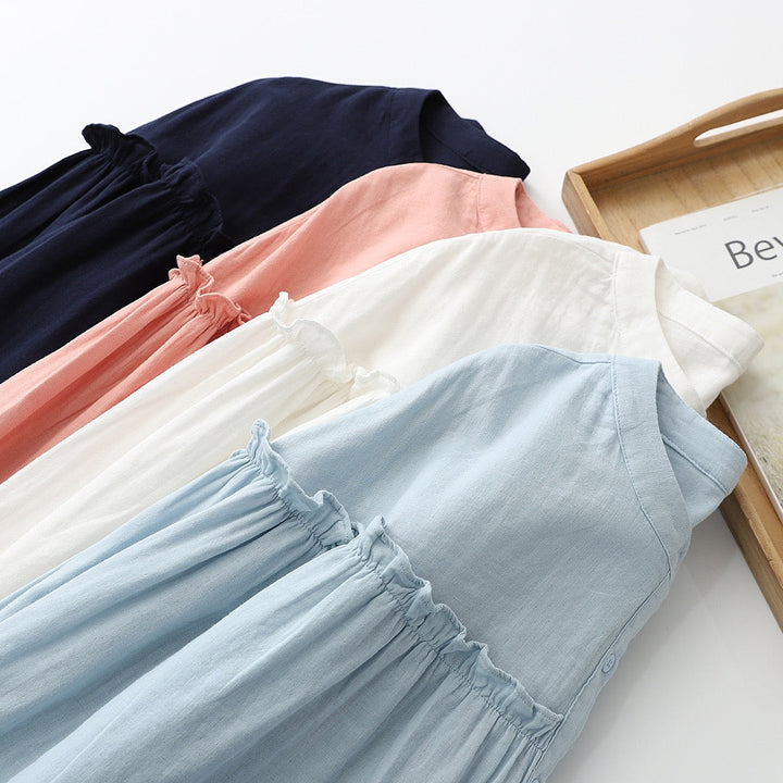 Ines - Pure Katoenen Rimpelshirt Top