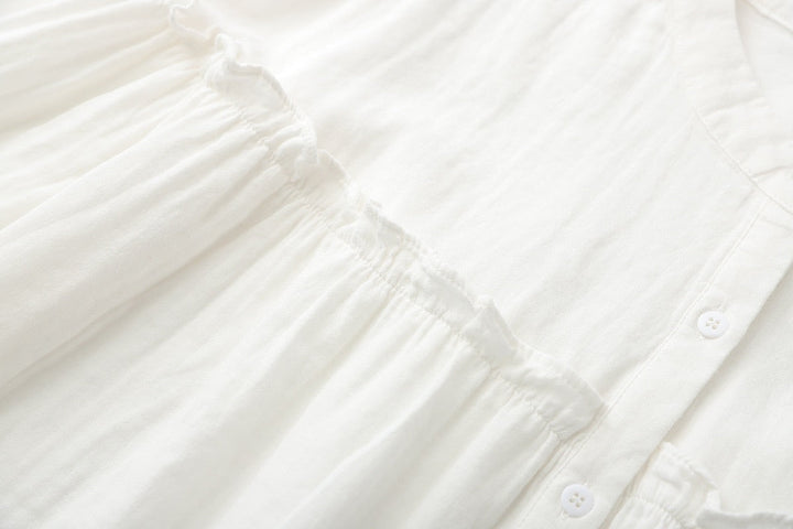 Ines - Pure Katoenen Rimpelshirt Top