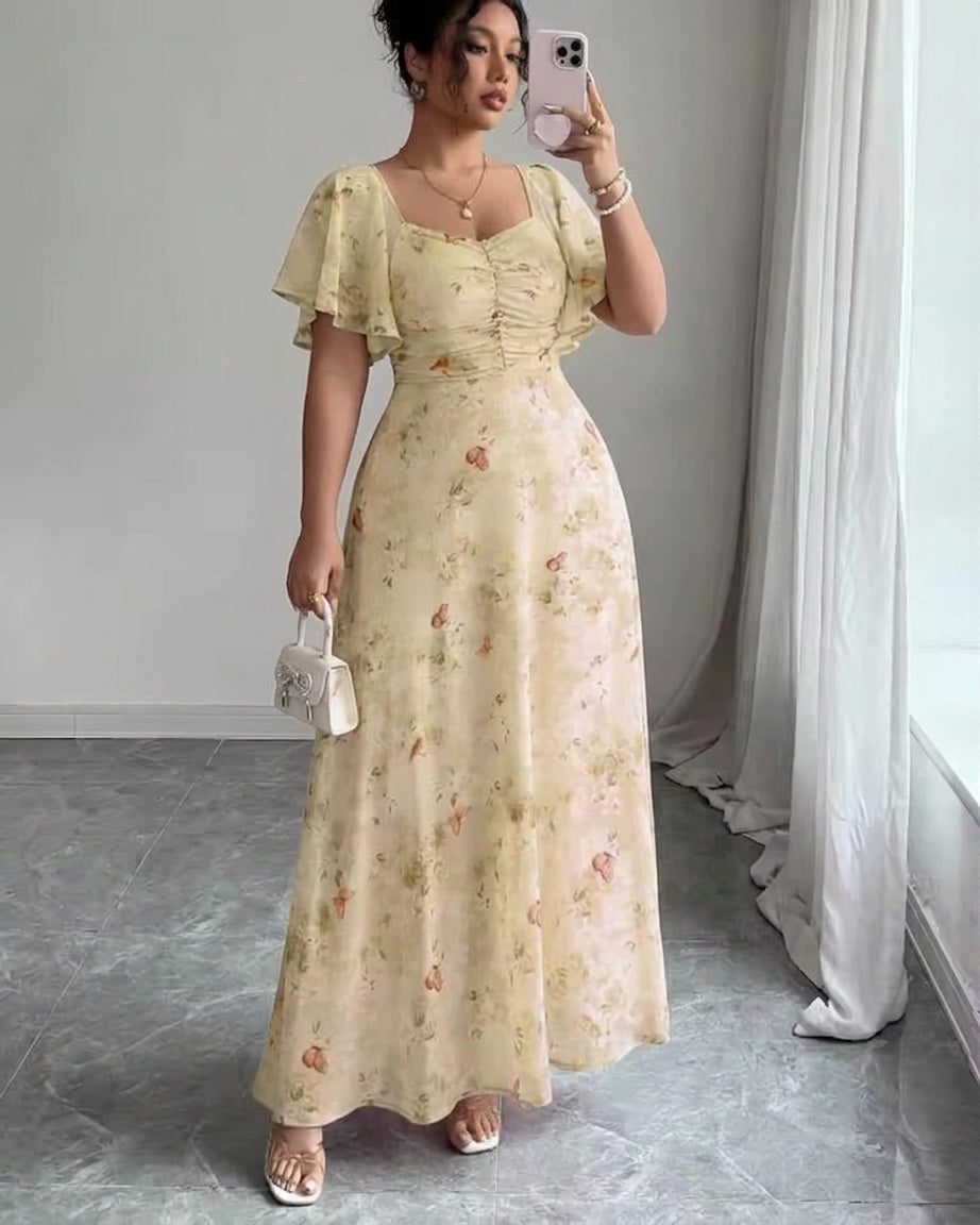Naomi – Elegante Slimme Jurk met Ruffle Mouwen