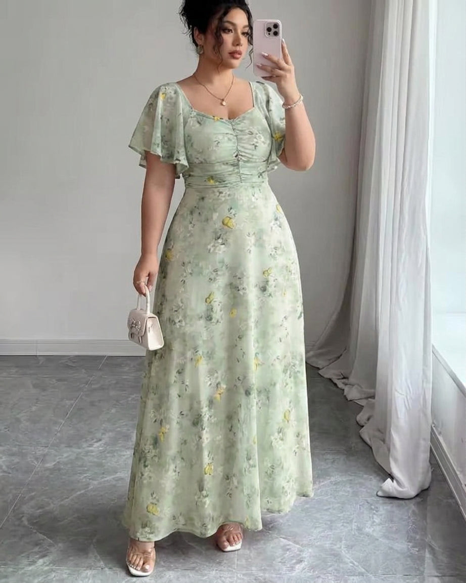 Naomi – Elegante Slimme Jurk met Ruffle Mouwen