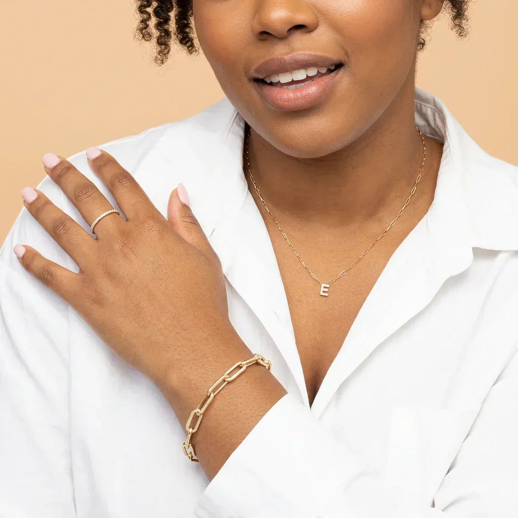 Alba letter initial ketting | Goud