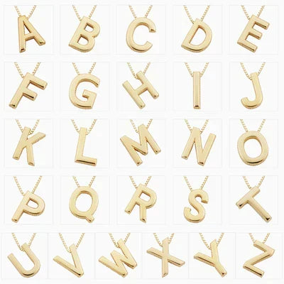 Maia letter initial ketting | Wit Goud