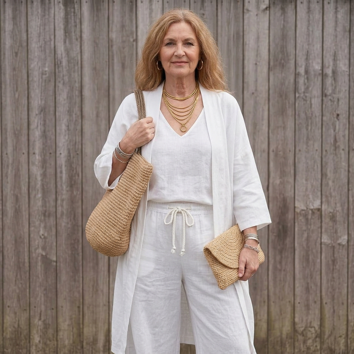 Juna | Vrouwen Relaxed Tuniek Top &amp; Wijde Broek Set