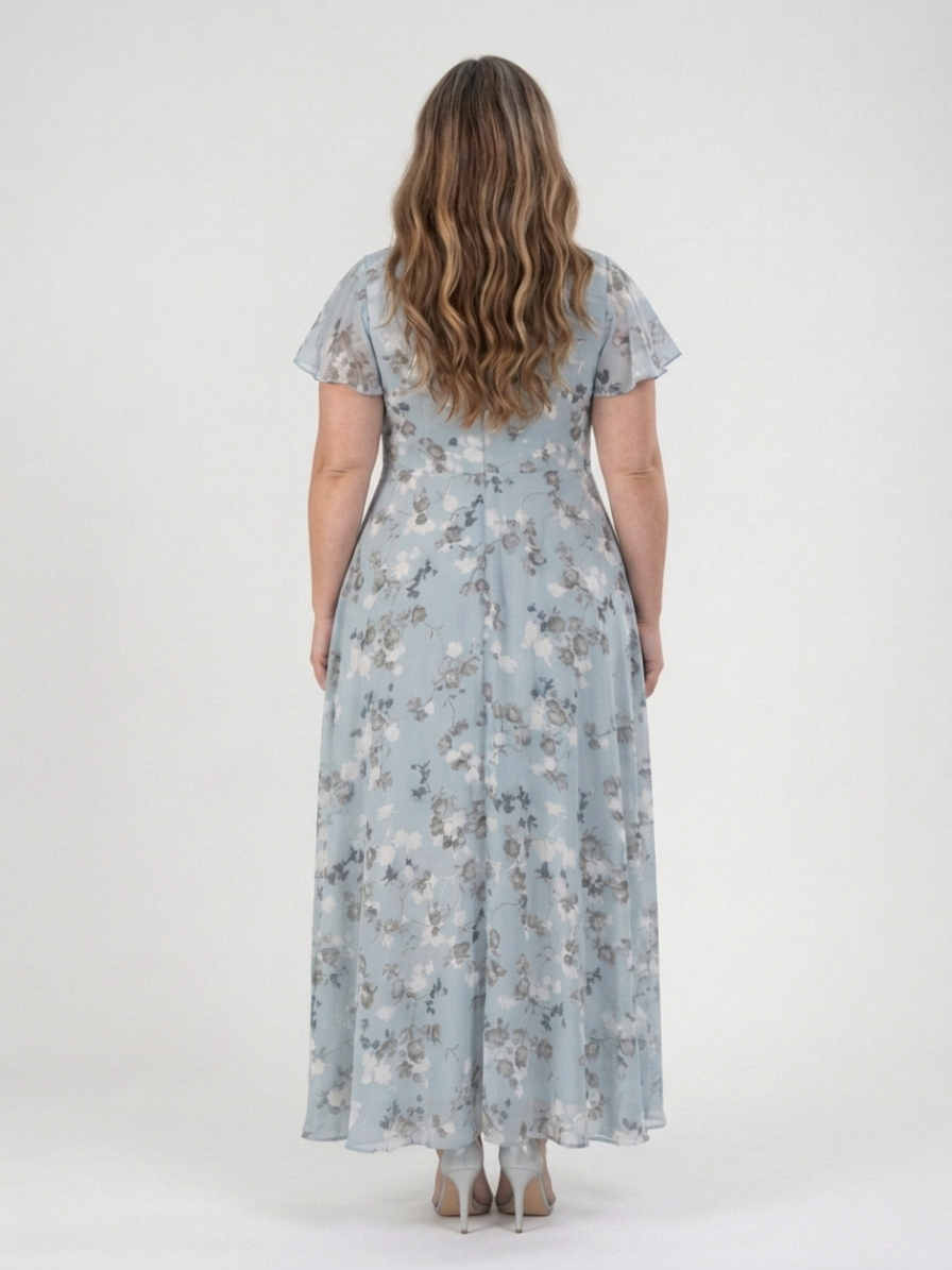 Leontine | Bloemen Chiffon Maxi Jurk