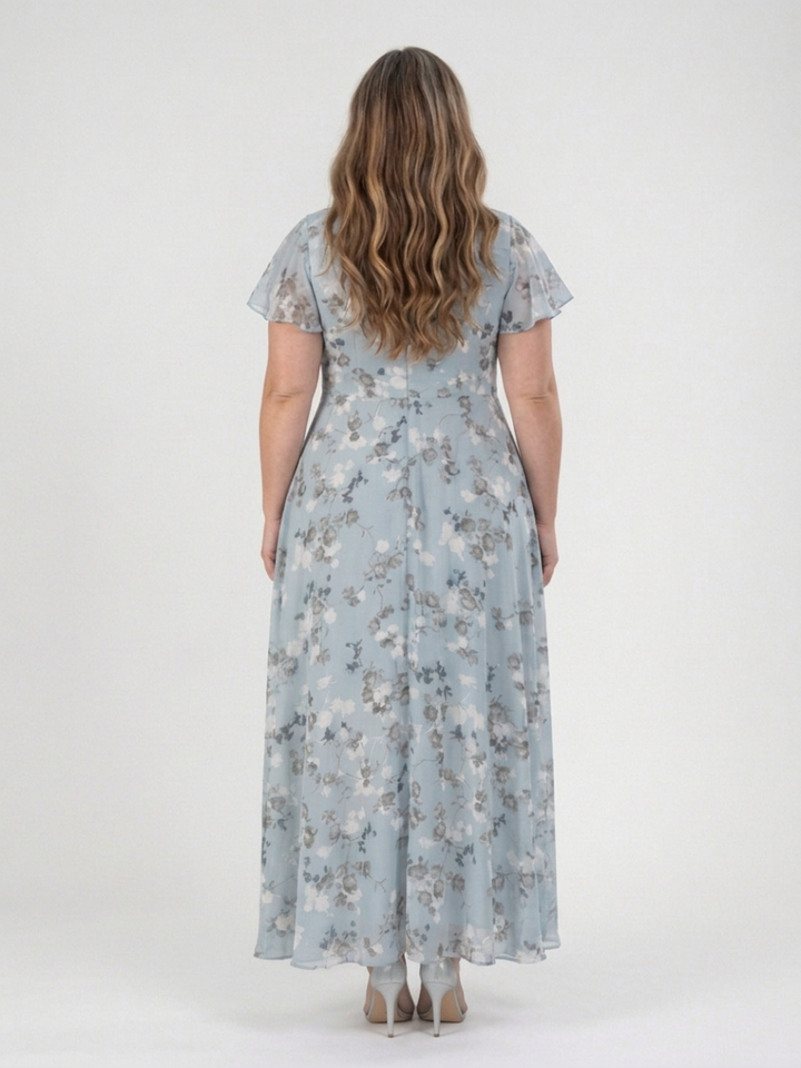 Leontine | Bloemen Chiffon Maxi Jurk
