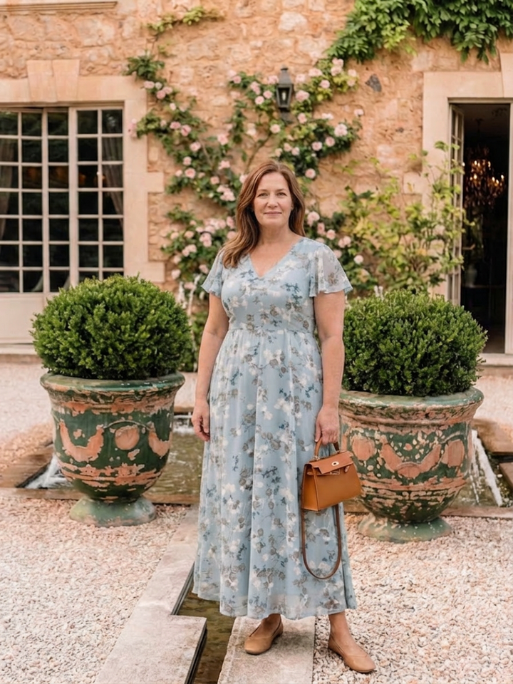Leontine | Bloemen Chiffon Maxi Jurk
