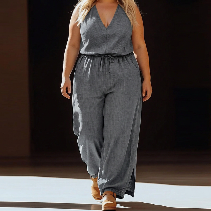 Lark – Casual Mouwloos Trekkoord Pocket Jumpsuit