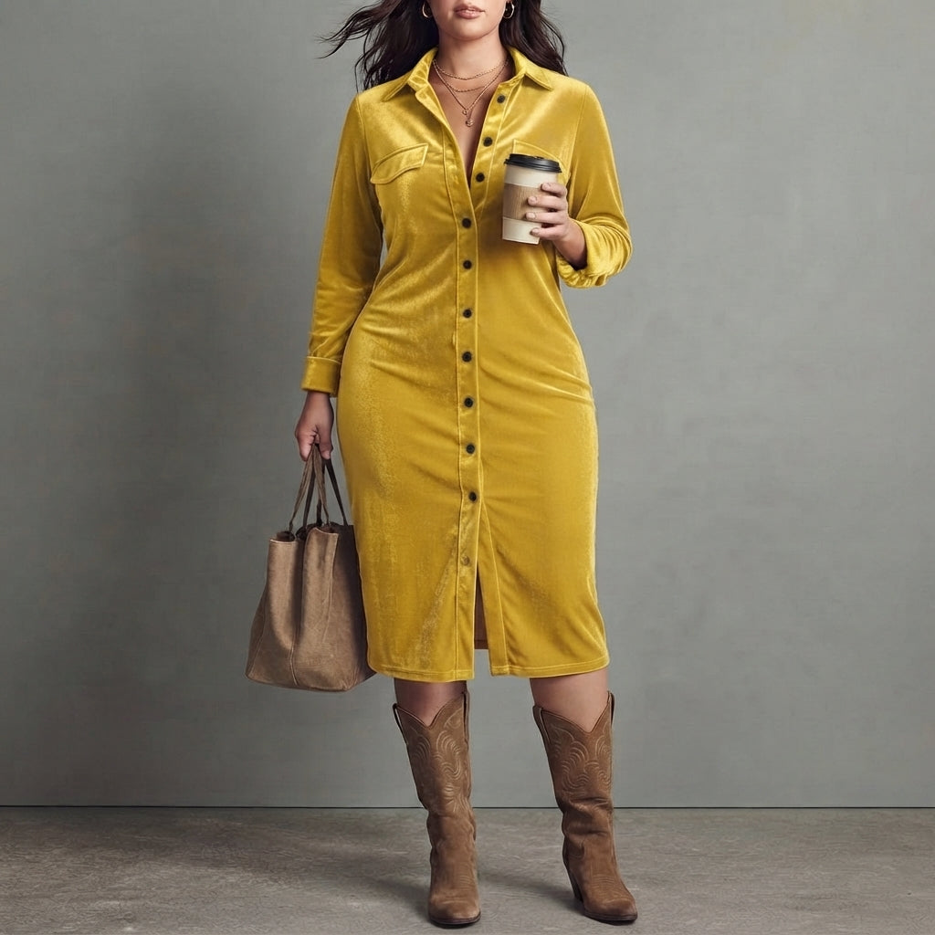 Mira | Zachte Corduroy Jurk