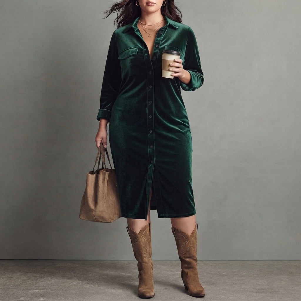 Mira | Zachte Corduroy Jurk