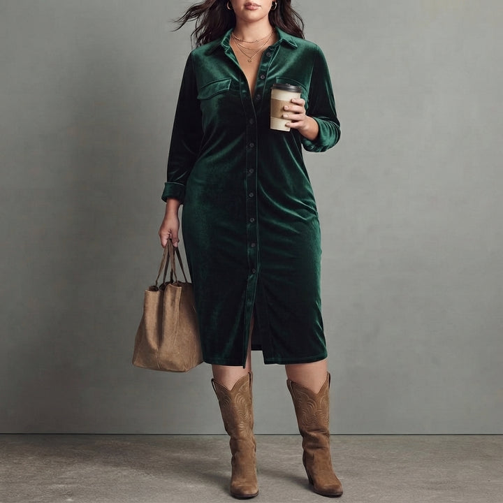 Mira | Zachte Corduroy Jurk