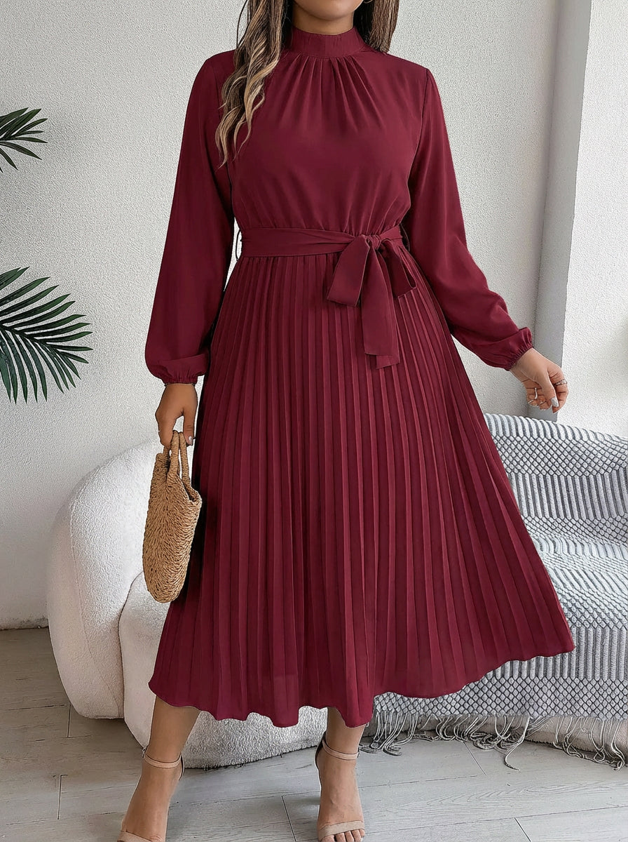 Juniper | Geplooide Maxidress met Ceintuur