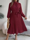 Juniper | Geplooide Maxidress met Ceintuur