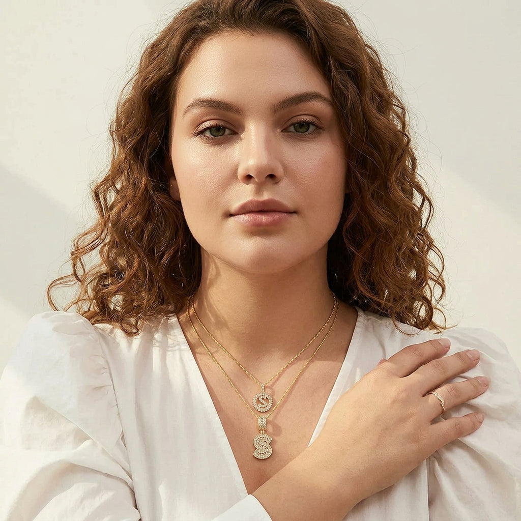 Amaya initialen ketting set | Goud