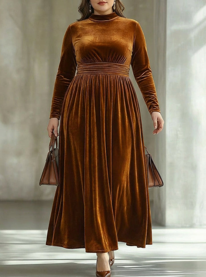 Isabeau | Geplooide Fluwelen Maxi-jurk