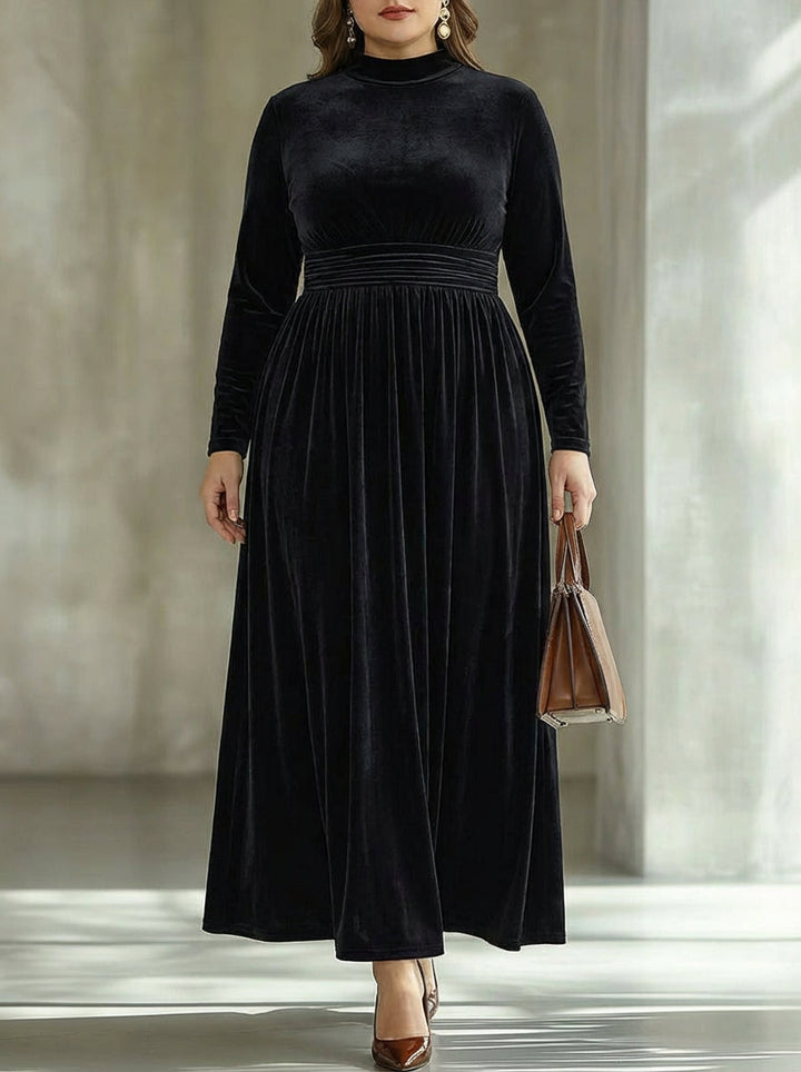 Isabeau | Geplooide Fluwelen Maxi-jurk