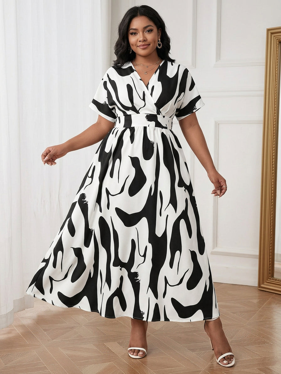 Nadia - Abstracte Elegant Jurk