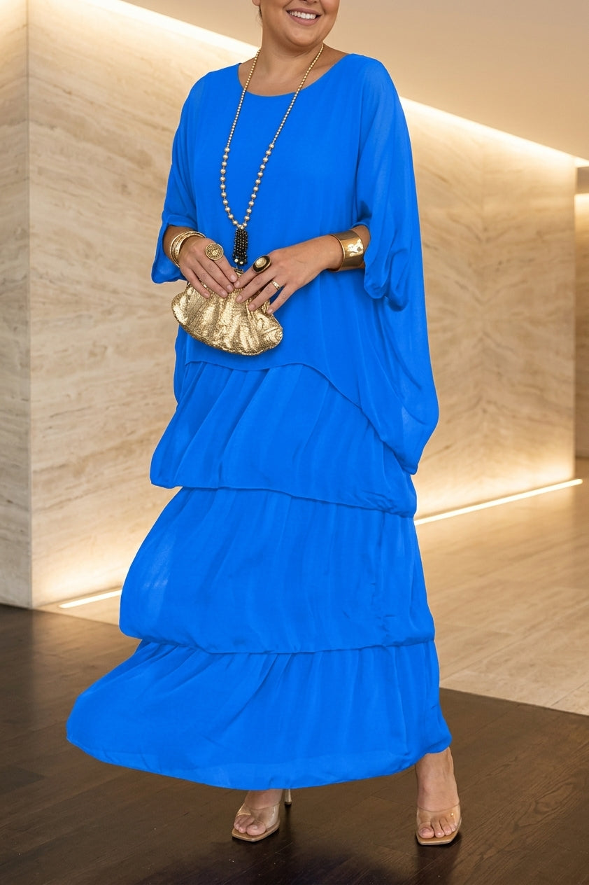 Perdita Gelaagde Jurk - Blauw