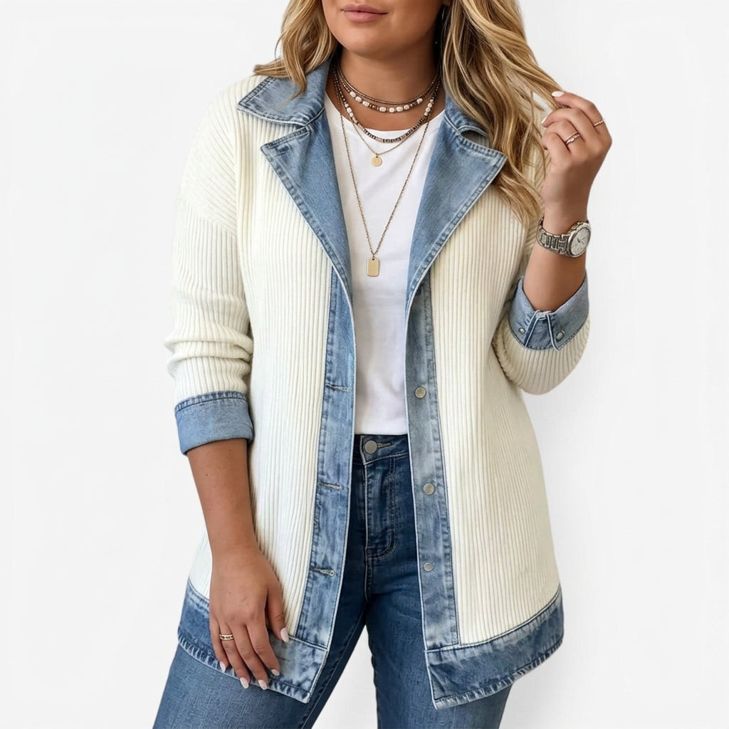 Yuki | Indigo Gebreide Jas