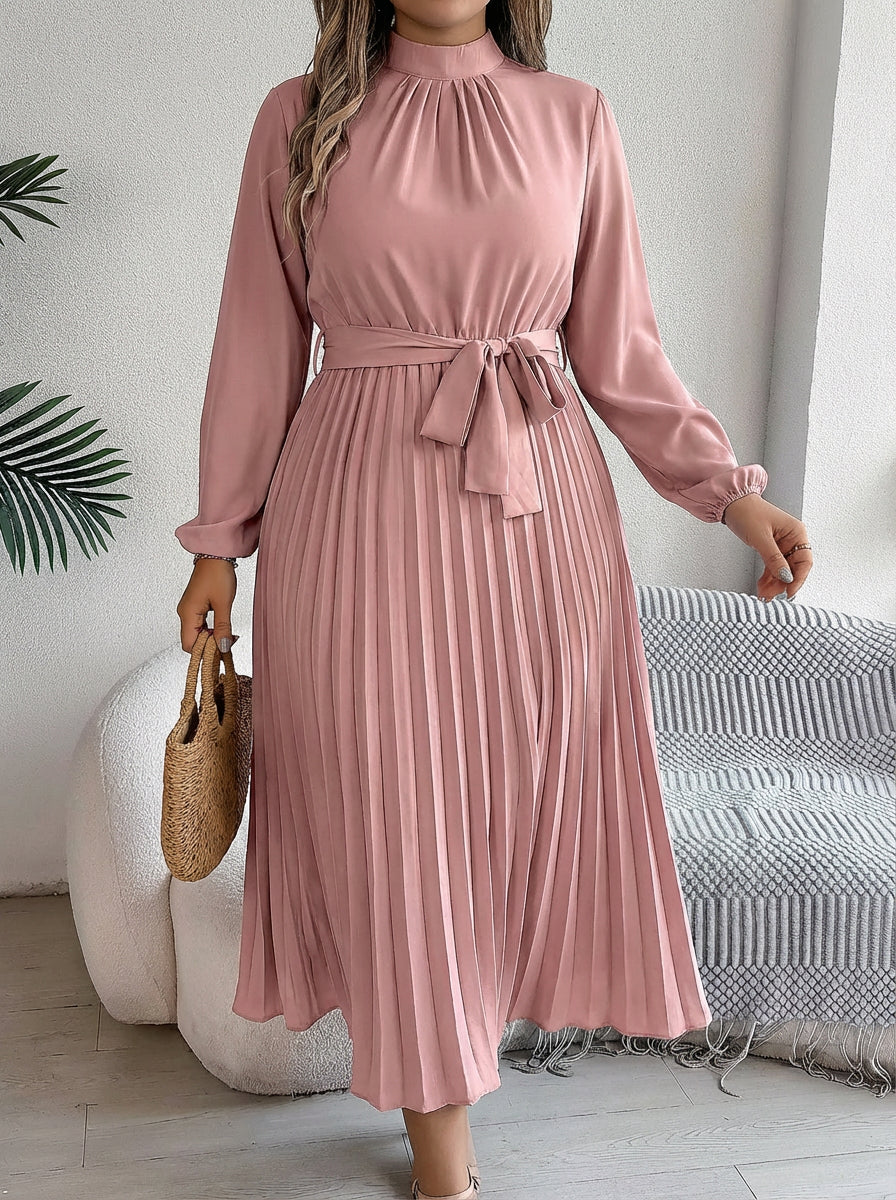 Juniper | Geplooide Maxidress met Ceintuur