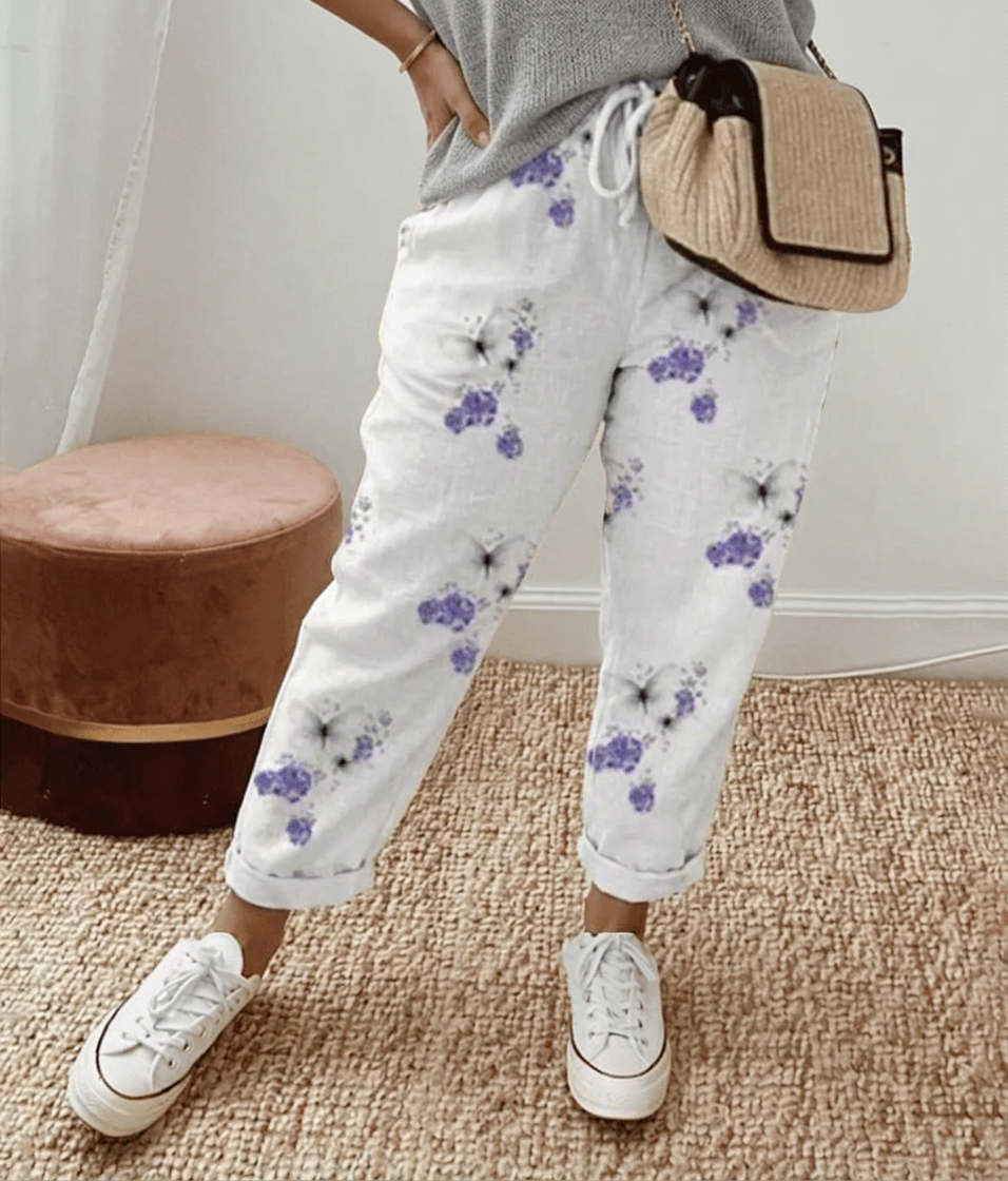 Rin | Flatterende Pasvorm &amp; Comfortabele Tailleband Broek Met Print