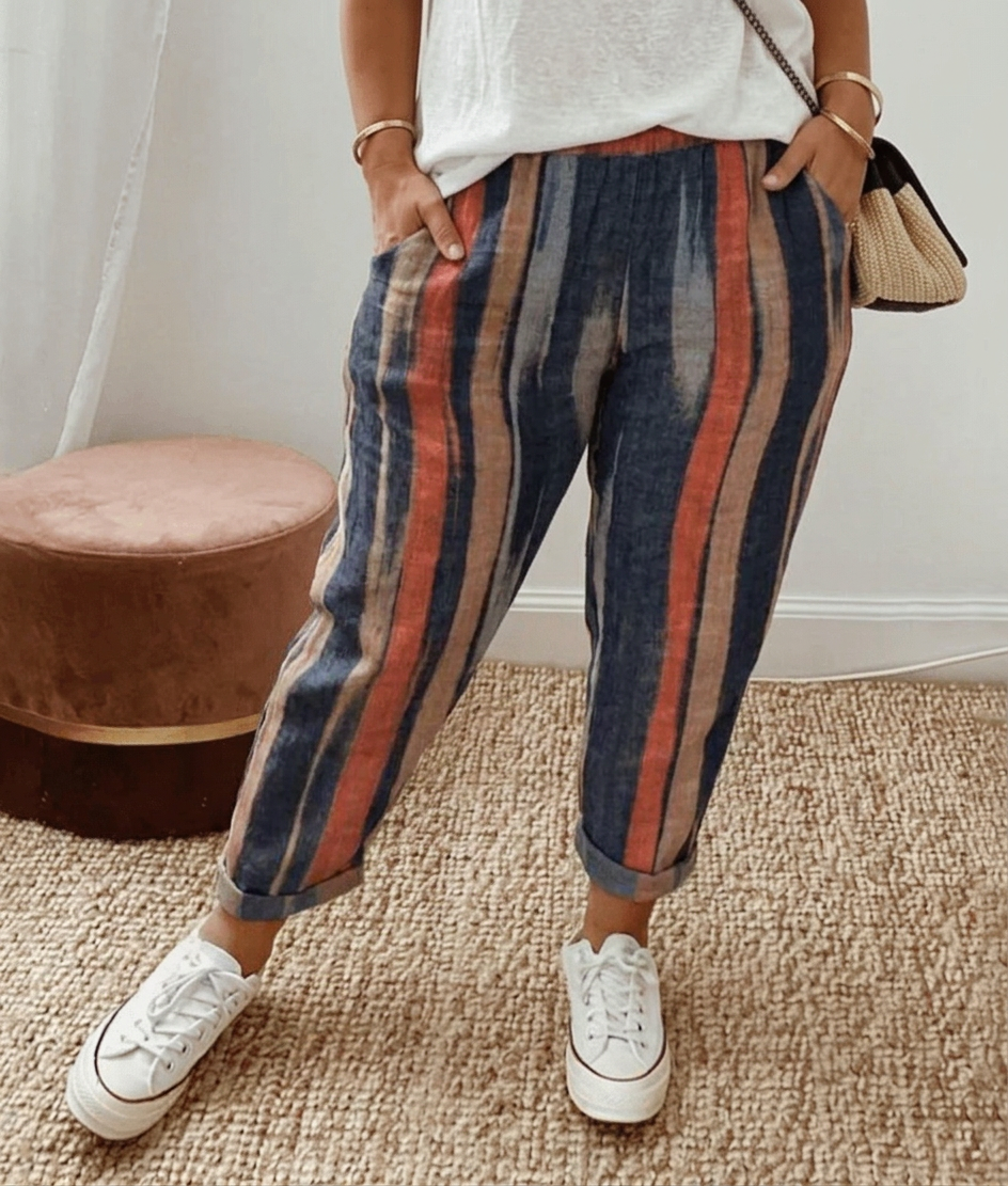 Rin | Flatterende Pasvorm &amp; Comfortabele Tailleband Broek Met Print