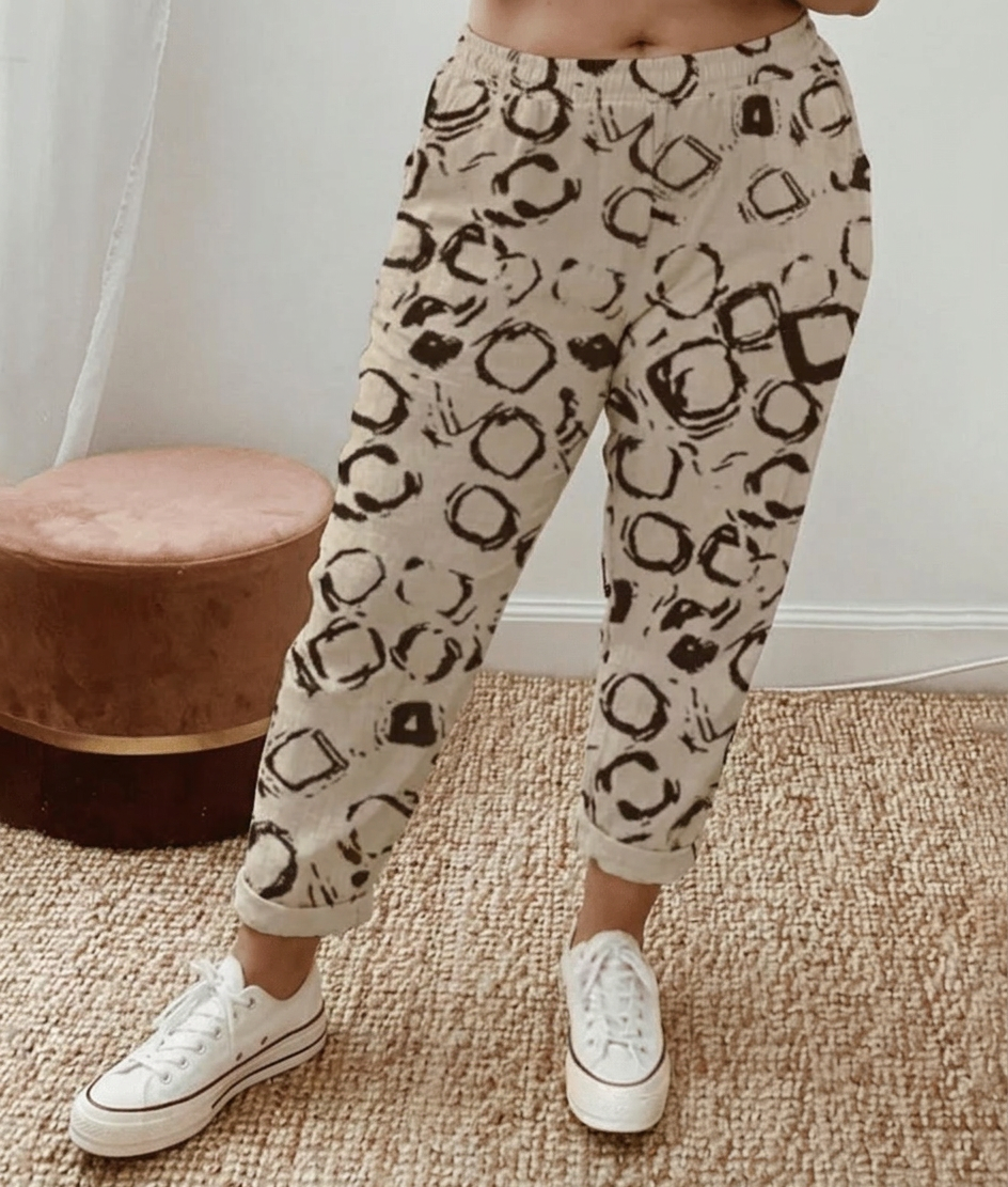 Rin | Flatterende Pasvorm &amp; Comfortabele Tailleband Broek Met Print