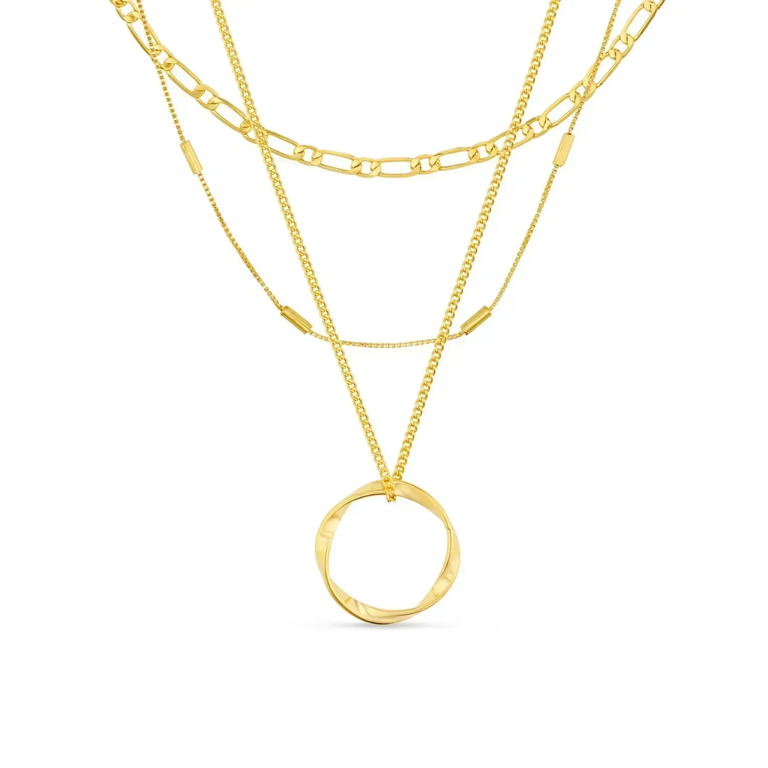 Briar Circle Drie Rij Necklace | Wit Goud