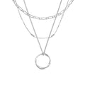 Briar Circle Drie Rij Necklace | Wit Goud