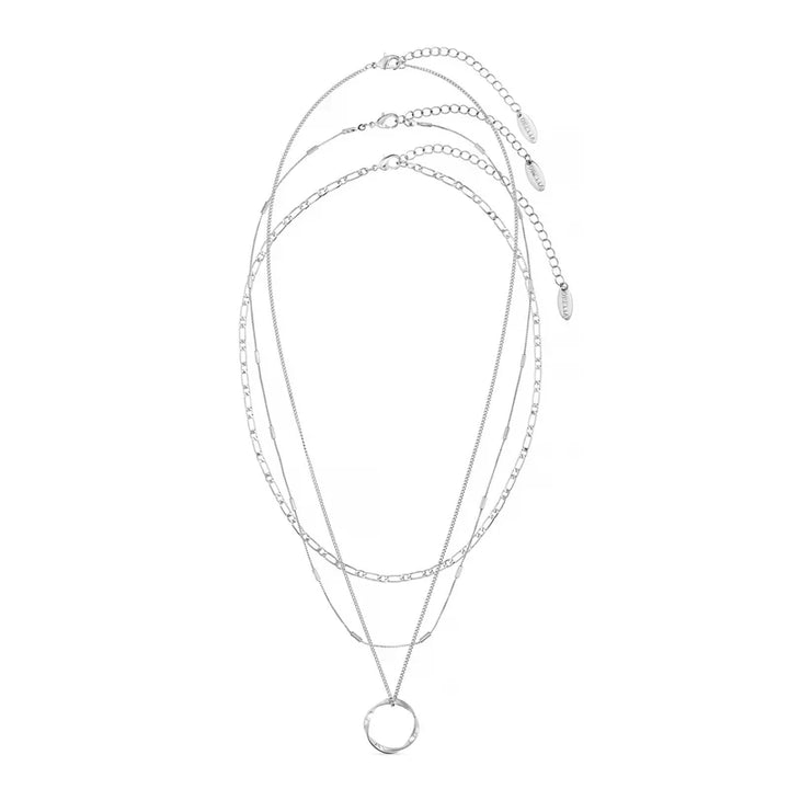 Briar Circle Drie Rij Necklace | Wit Goud