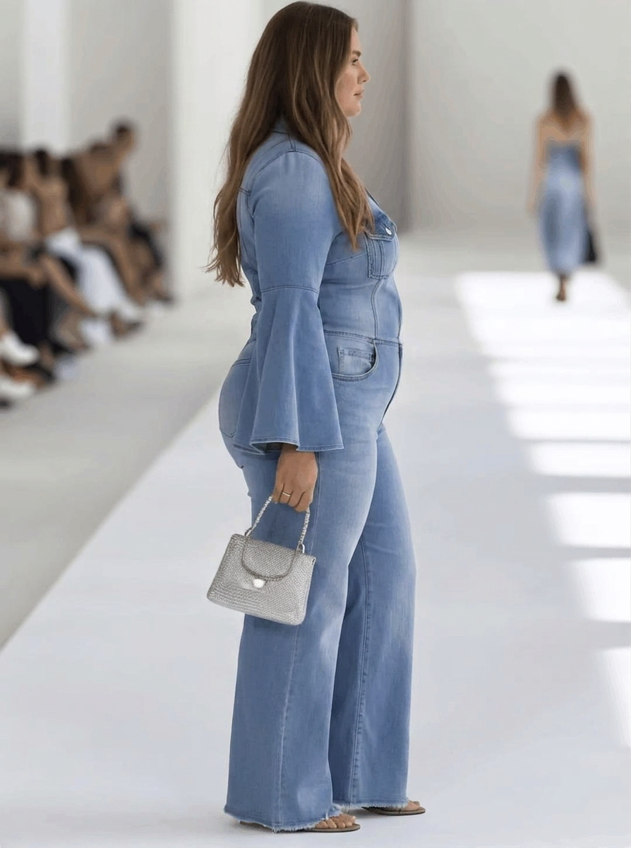 Wren - Lange Mouwen Wijde Pijpen Jumpsuit